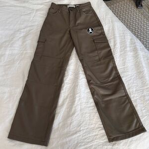 Abercrombie Cargo Vegan Leather Pants